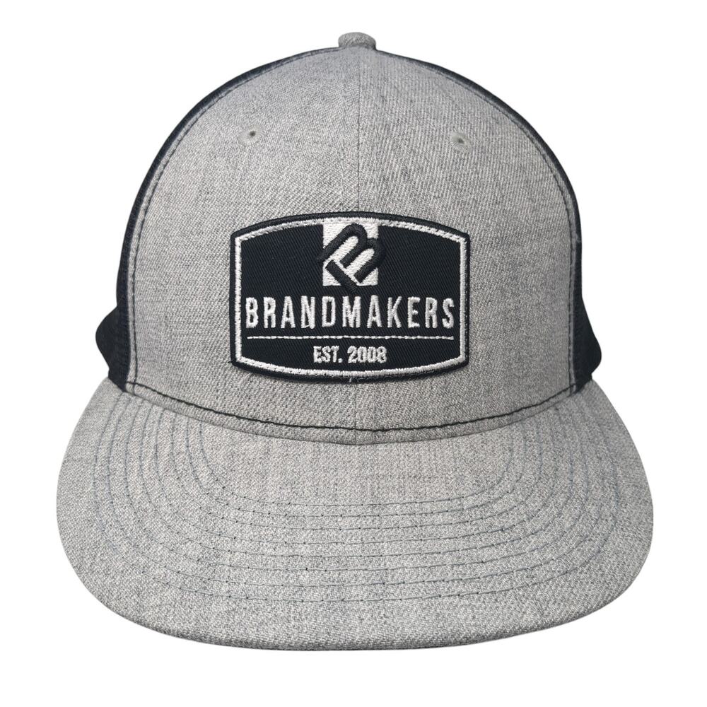 Brandmakers Est. 2008 Snapback Trucker Hat Gray One Size Mesh Back Brand Makers